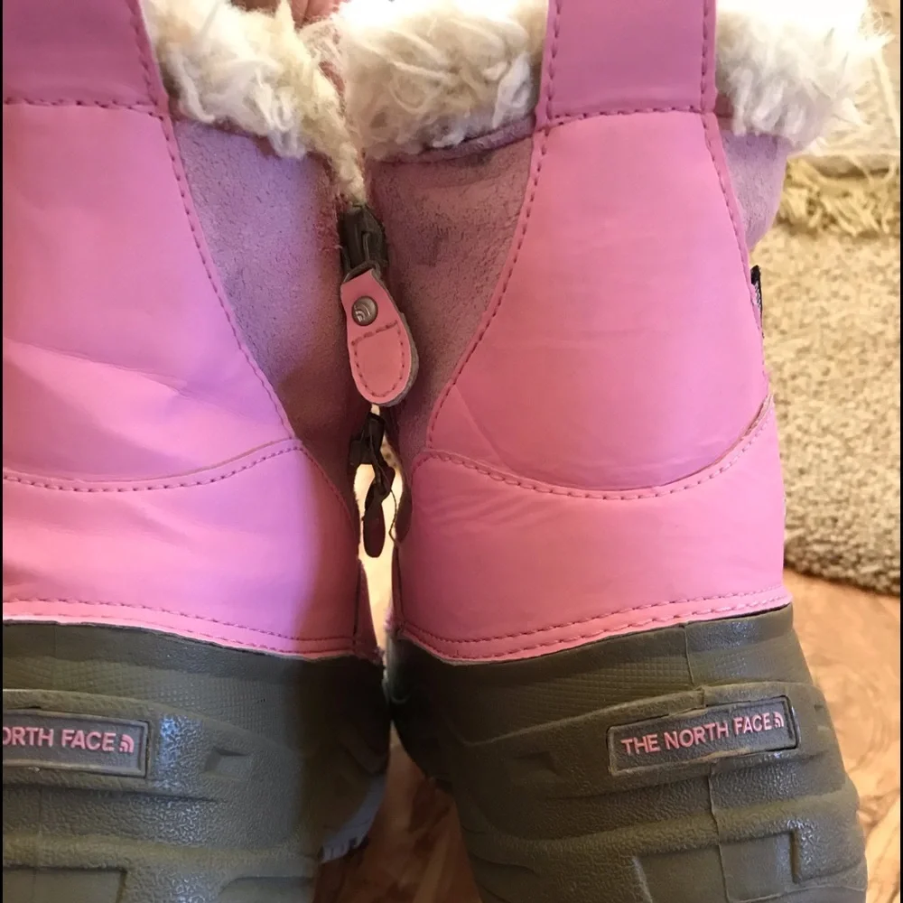 THE NORTH FACE girls size 7 Greenland Heat Seeker Snow Boots pink tan waterproof